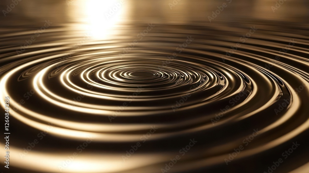 Fototapeta premium Golden liquid ripples, sunset reflection