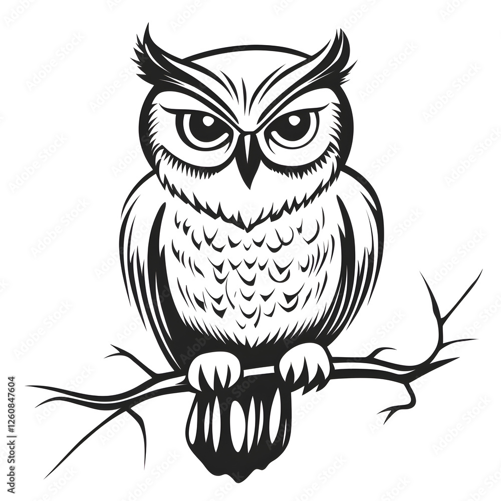 Minimalist Owl Tattoo Design with Simple Line Art Minimalist Owl Tattoo Design with Simple Line Art