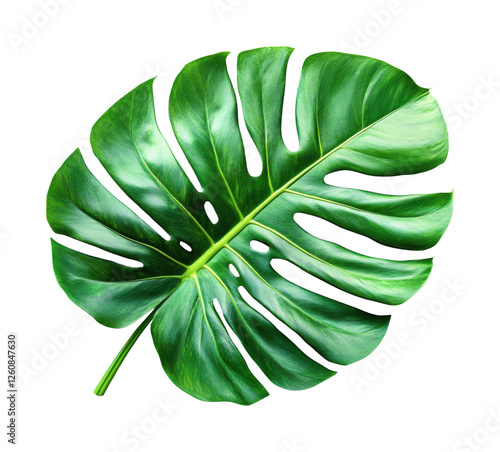 Monstera leaf natural setting isolated on transparent background, png