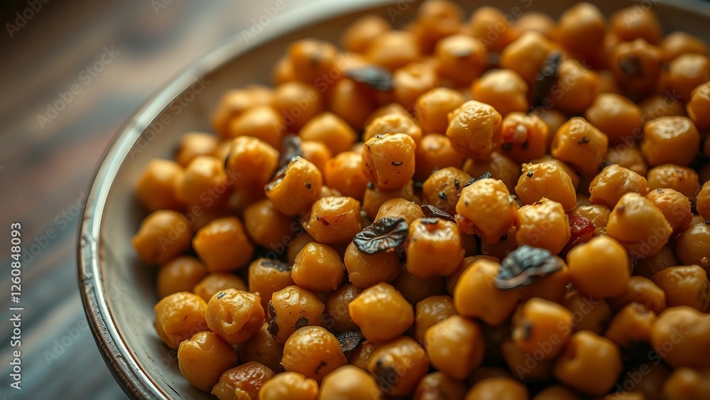 Crunchy roasted chickpeas seasoned with spices Crunchy roasted chickpeas seasoned with spices