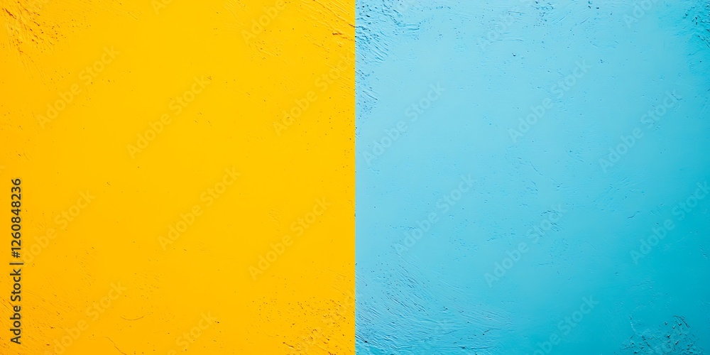 Fototapeta premium A vibrant split image featuring orange and turquoise colors on textured backgrounds, evoking a lively and cheerful atmosphere.
