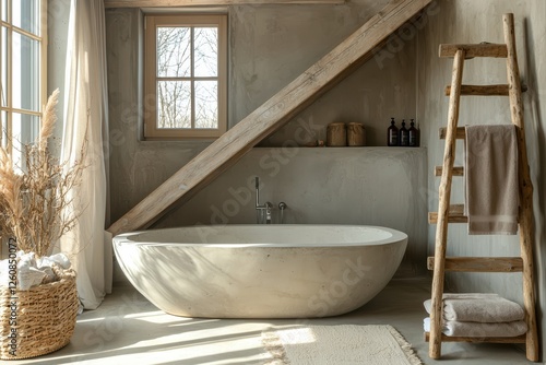 Serene bathroom retreat modern home interior design natural light cozy ambiance minimalist aesthetics