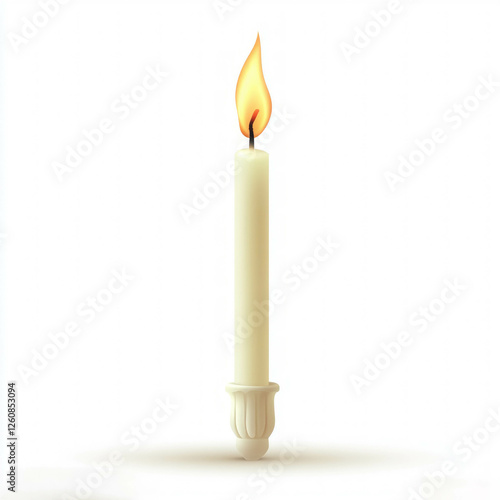 Candle Flame Isolated On White