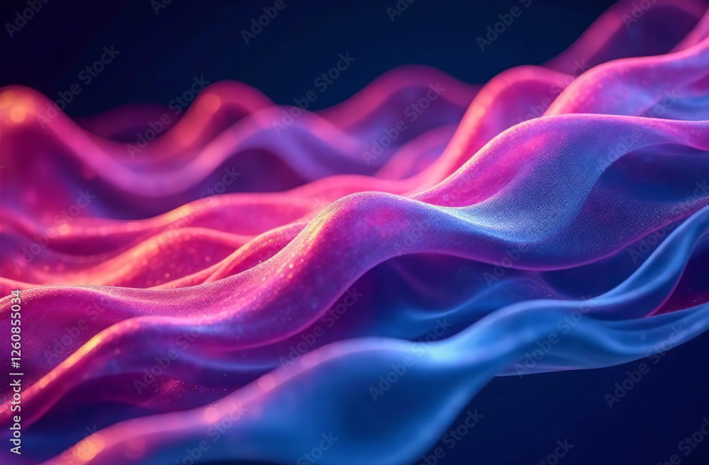 Obraz premium Abstract futuristic background, moving neon violet waves. AI Generative