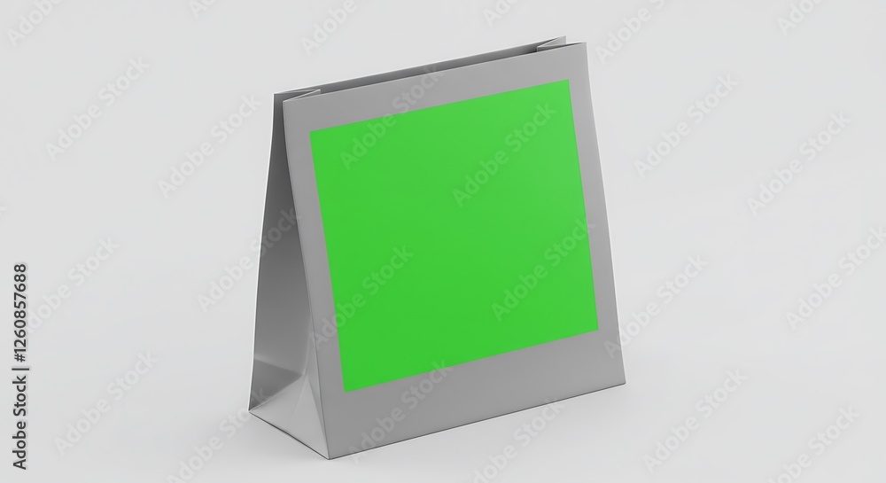 Simple Paper Bag Mockup with Green Screen on Isolated Background Simple Paper Bag Mockup with Green Screen on Isolated Background