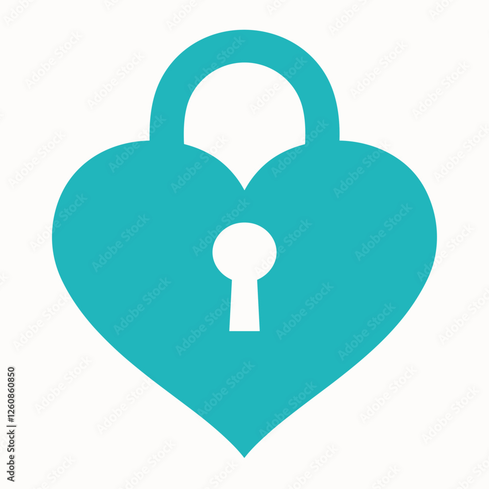 Blue heart lock with keyhole representing love and protection. Blue heart lock with keyhole representing love and protection.