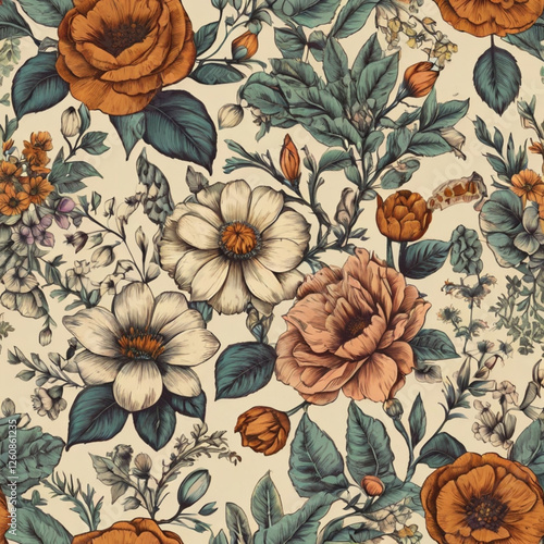 seamless background with flowers