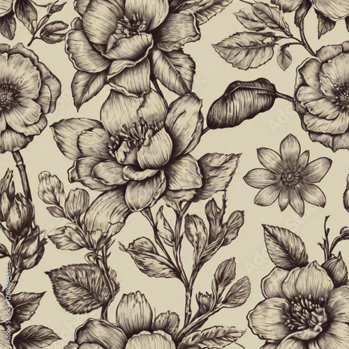 seamless pattern with flowers