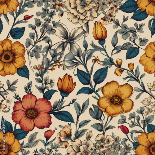 seamless pattern with flowers