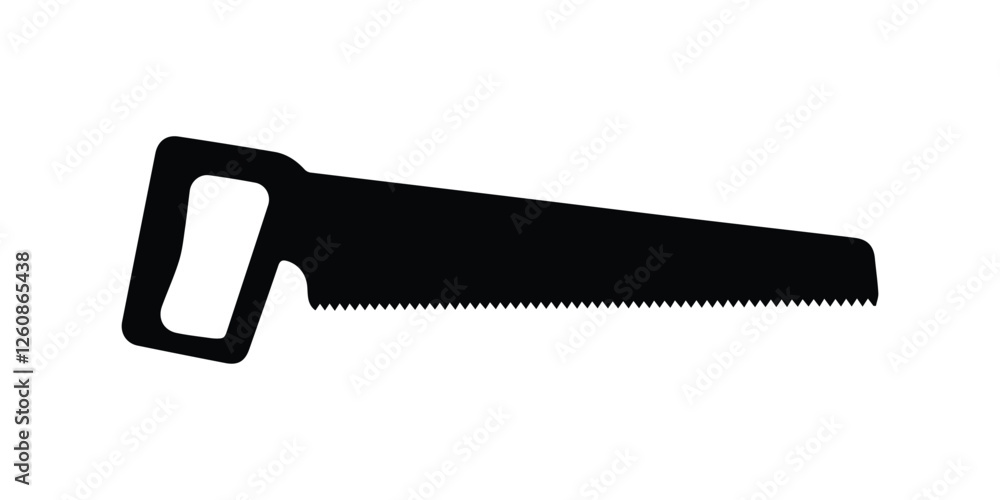 Hand saw silhouette icon vector on white background Hand saw silhouette icon vector on white background