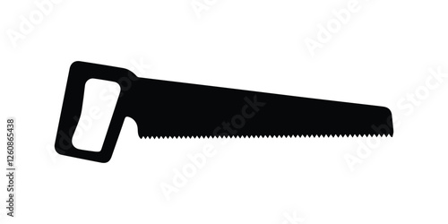 Hand saw silhouette icon vector on white background