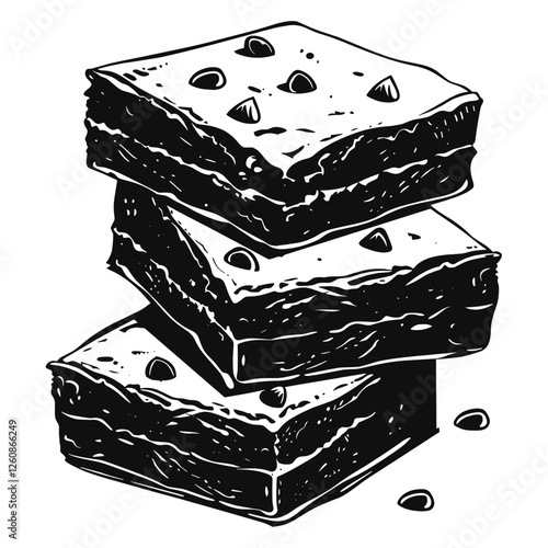 delicious chocolate brownies illustration