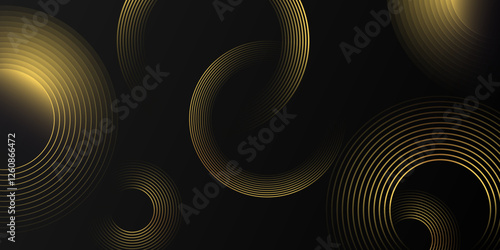 Abstract golden glowing geometric lines on light golden  background. Shiny golden diagonal rounded lines pattern. Futuristic concept. Suit for cover, brochure, presentation, flyer, web. vector........