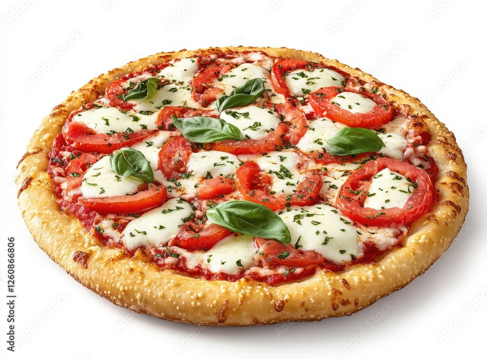 Delicious pizza with tomato sauce, cheese, and fresh basil Delicious pizza with tomato sauce, cheese, and fresh basil