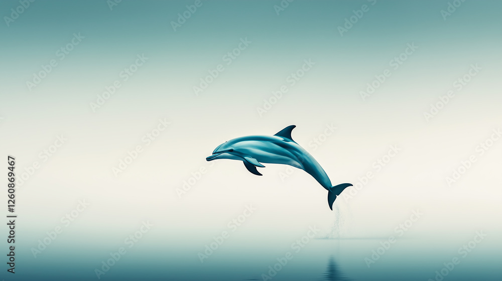 minimalist dolphin jumping over calm ocean waters minimalist dolphin jumping over calm ocean waters