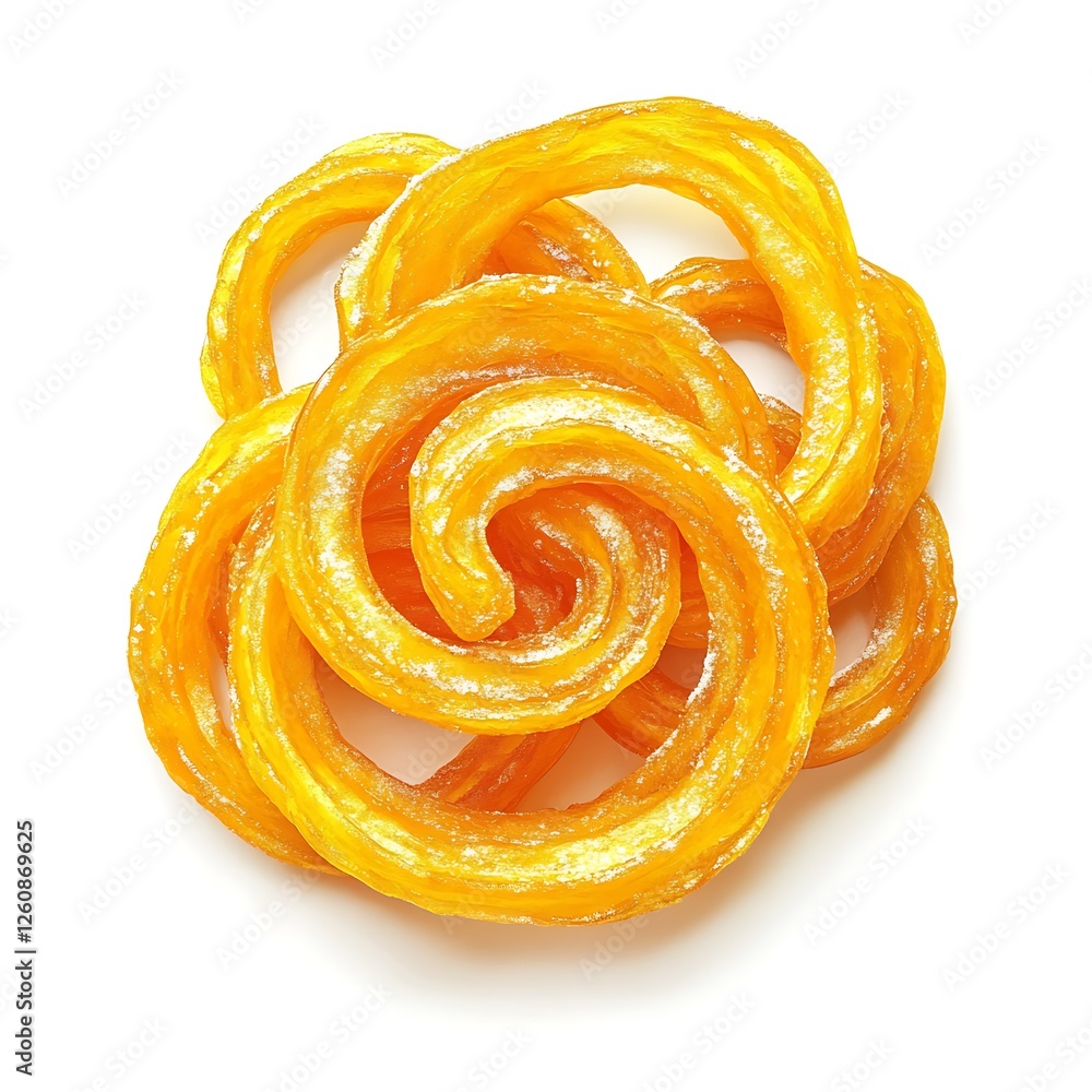Fototapeta premium Original snack food in india. Jalebi isolated on a white background