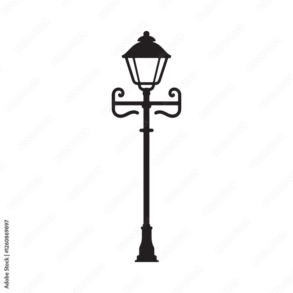 vector of black silhouette of lamppost vector of black silhouette of lamppost