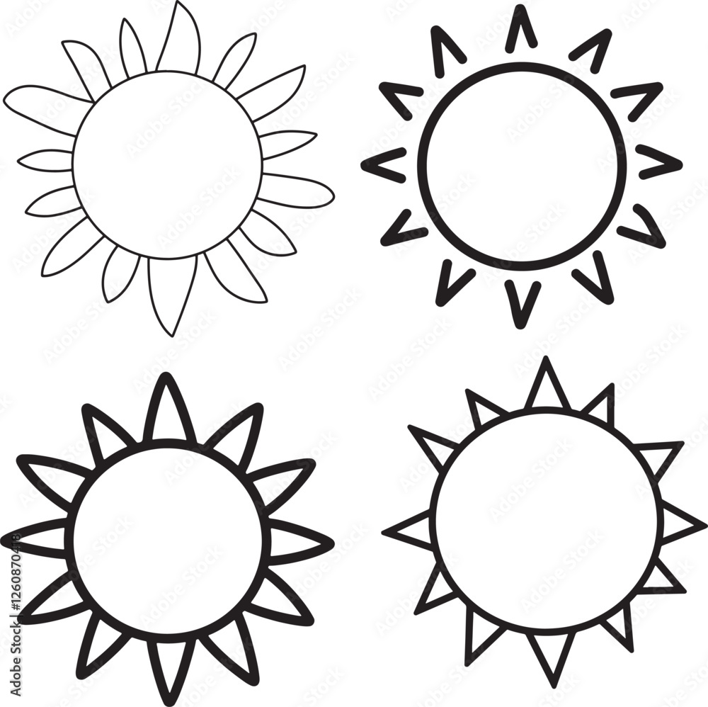 Sun Cartoon Vector Illustration Cute Sun Cartoon Drawing Playful Celestial Design Sun Cartoon Vector Illustration Cute Sun Cartoon Drawing Playful Celestial Design