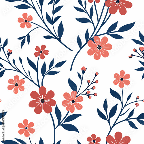Delicate Ditsy Floral Pattern | Spring Flowers Vector Design