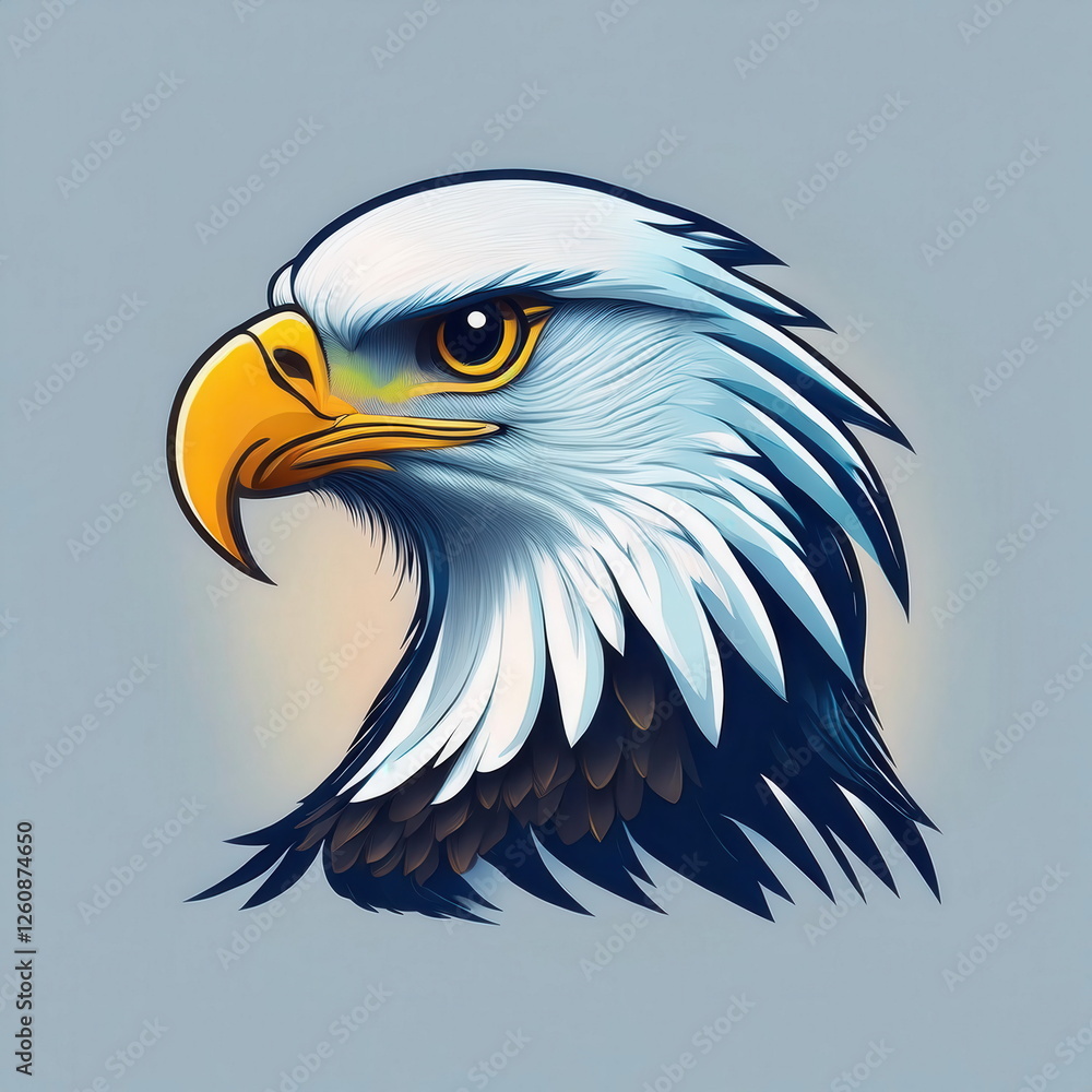Fototapeta premium Cartoony eagle design suitable for children's comic books and minimal logo creation