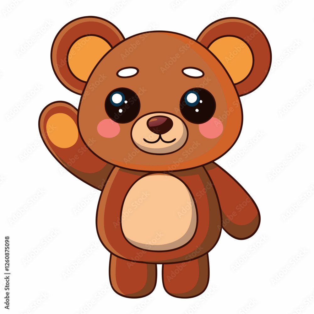 illustration of teddy bear and cute little bear standing and feeling happy illustration of teddy bear and cute little bear standing and feeling happy