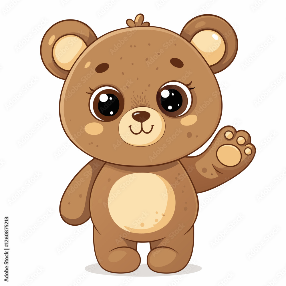 illustration of teddy bear and cute little bear standing and feeling happy illustration of teddy bear and cute little bear standing and feeling happy