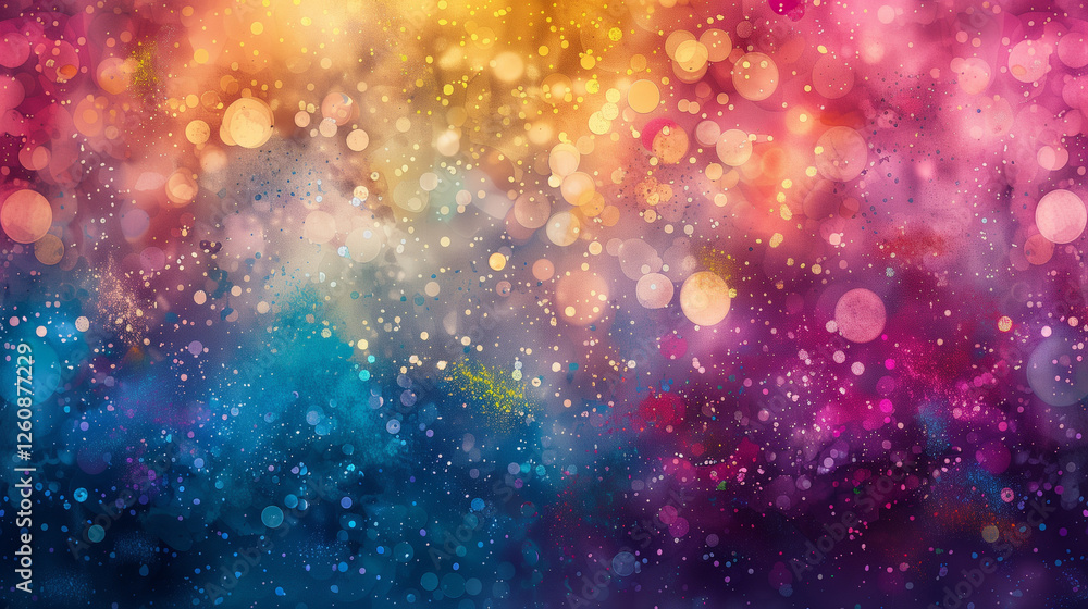 Fototapeta premium Abstract powder splatted Bokeh background. Colorful powder explosion on white background. Colored cloud. Colorful dust explode. Paint Holi.