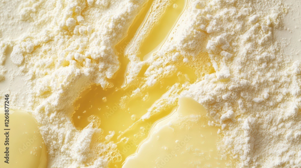 Flour and liquid mixture, close-up, cooking ingredients Flour and liquid mixture, close-up, cooking ingredients