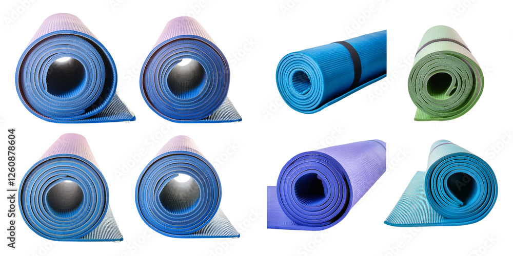 Diverse Collection of Yoga Mats for Fitness and Wellness Activities Diverse Collection of Yoga Mats for Fitness and Wellness Activities