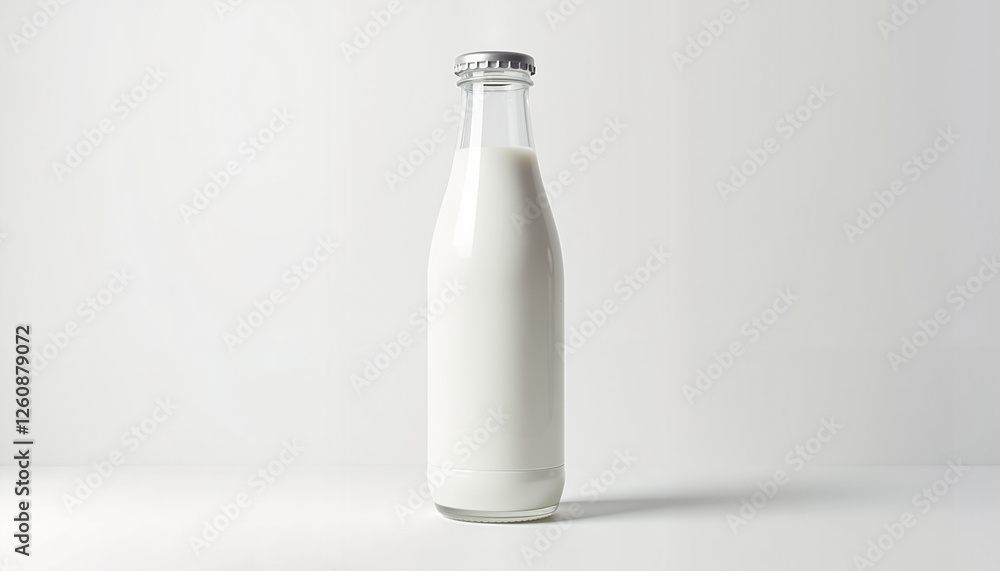 Milk bottle on a light background Milk bottle on a light background