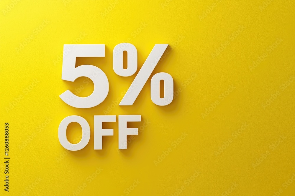 Bold White 5% OFF Promotion Design Bold White 5% OFF Promotion Design