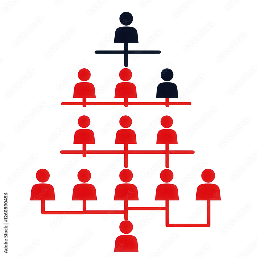 Organizational chart illustrating team structure office environment graphic transparent background