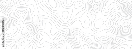 Detailed Sea Map with Geometric Lines and Topography, Featuring a Mounted Grid Pattern to Depict Area Space and Landscape Topos
