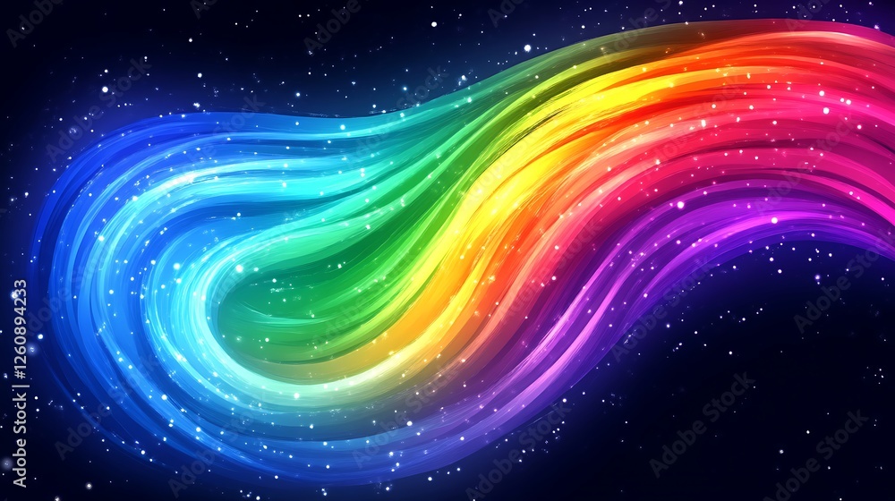 Fototapeta premium Rainbow Swirl Galaxy Abstract Art Design