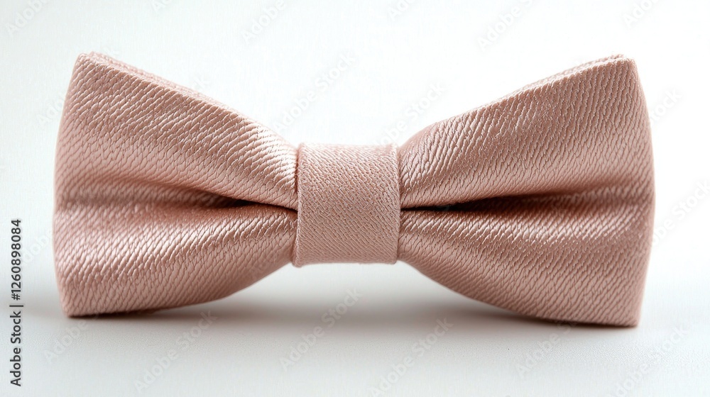 Pink bow tie on white background, wedding fashion accessory Pink bow tie on white background, wedding fashion accessory