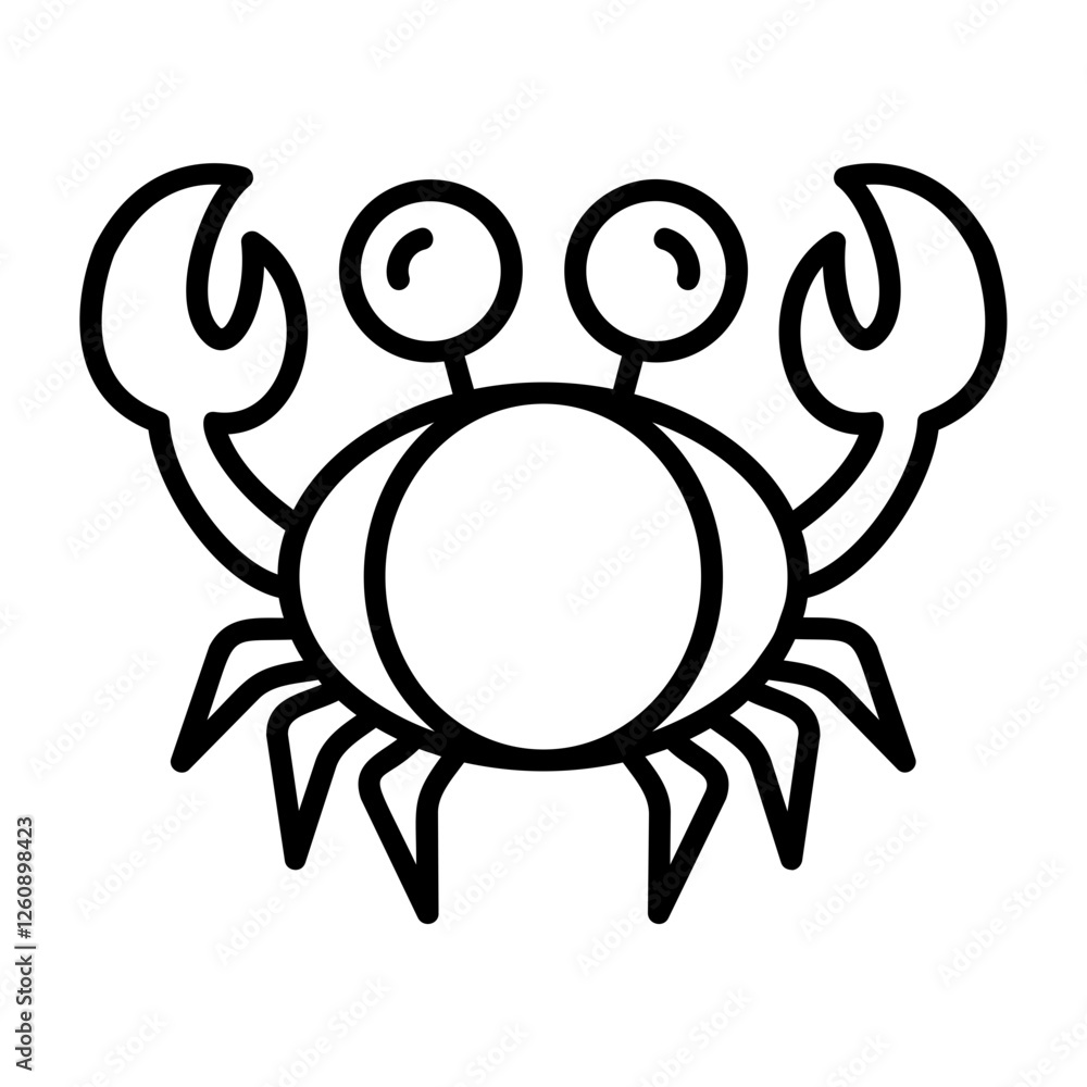 Crab Outline Style Icon Design Crab Outline Style Icon Design
