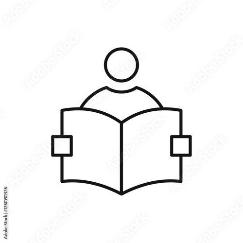 Book open reader icon. simple thin line vector icon