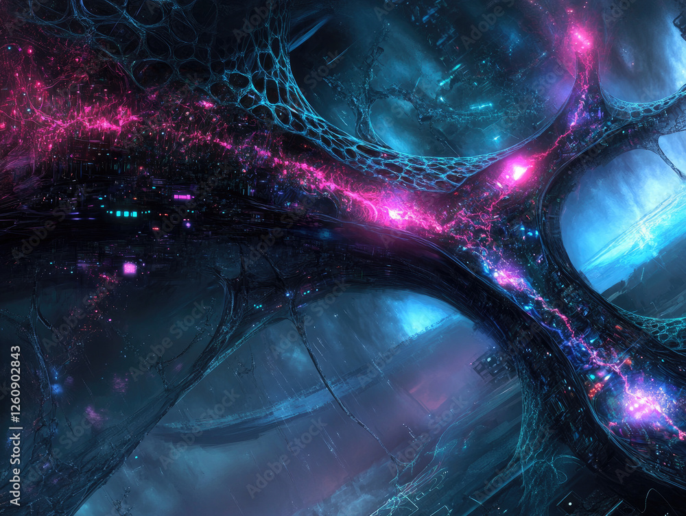 Poster Sci-fi inspired neural circuitry with pulsing bioelectric ...