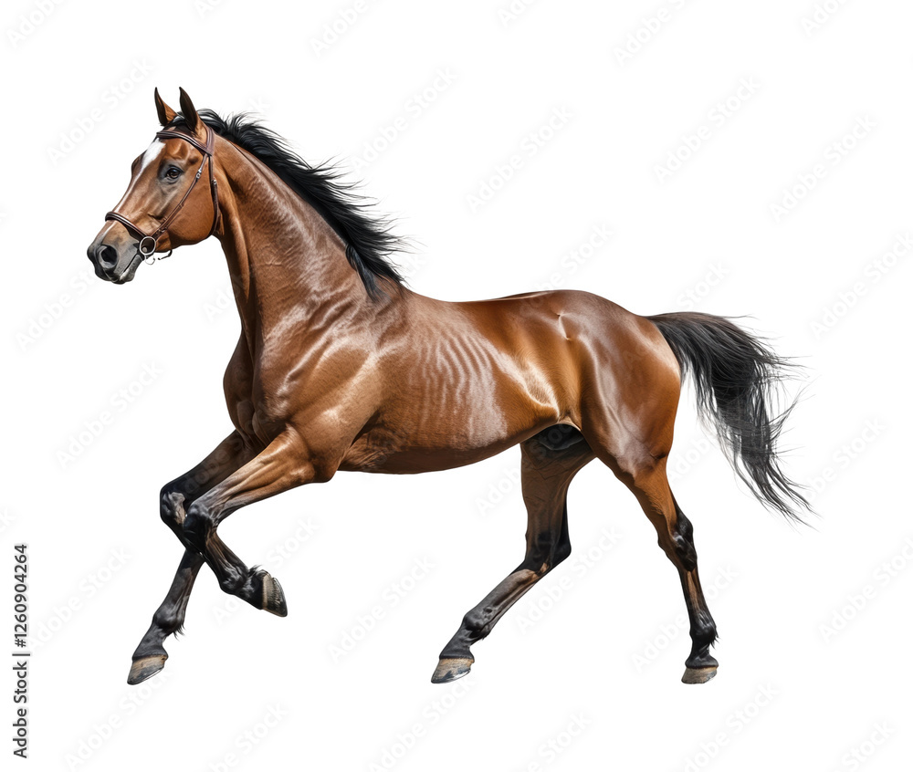 Galloping horse in motion isolated on transparent background png Galloping horse in motion isolated on transparent background png