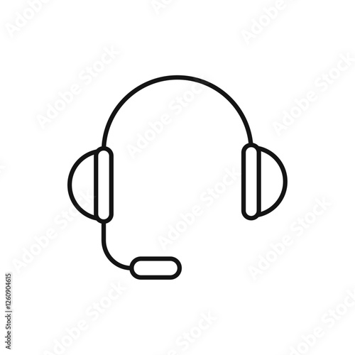 Headset icon. simple thin line vector icon