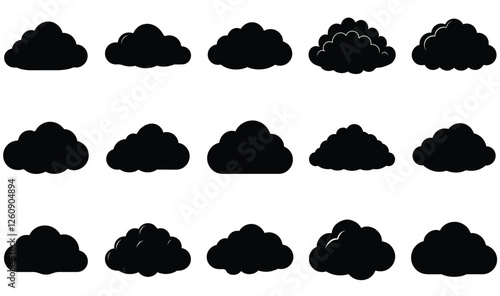 Flat Cloud Icon Pack for UI and Graphics