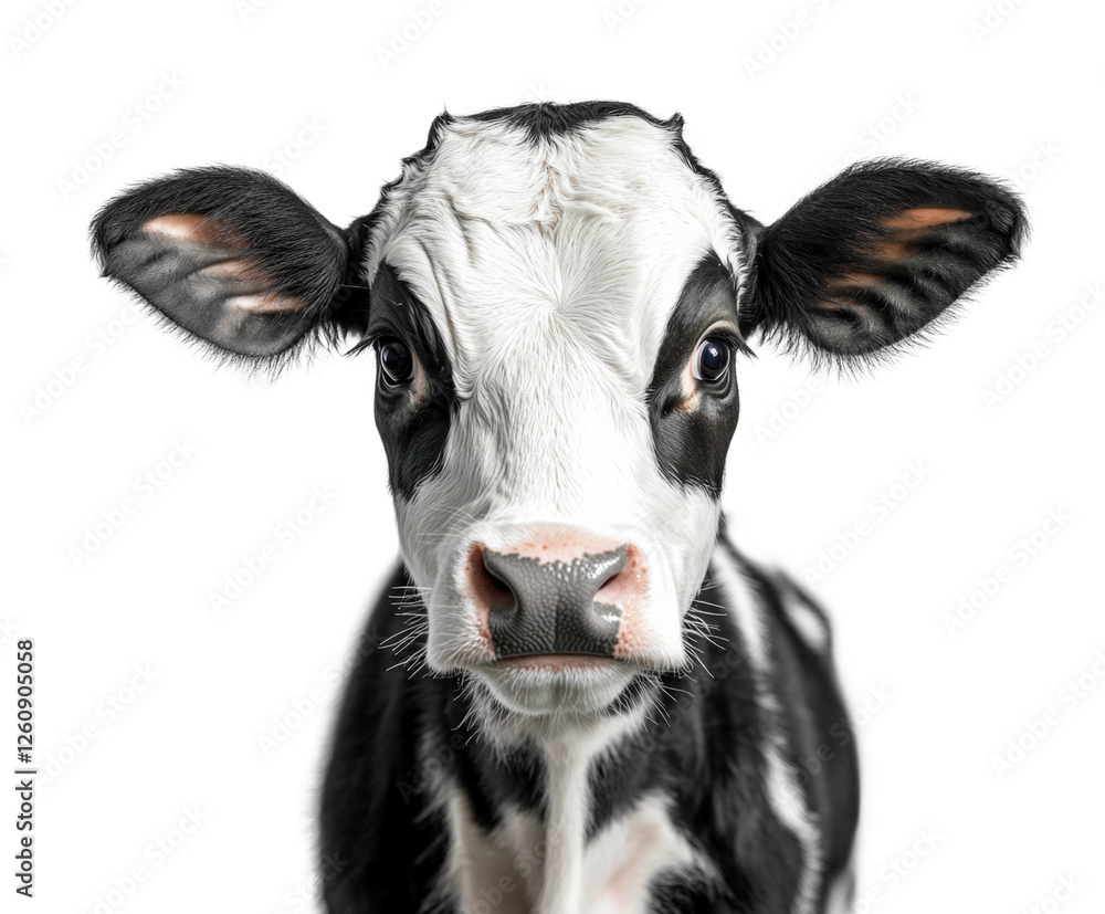 Cow portrait farm animal isolated on transparent background png Cow portrait farm animal isolated on transparent background png