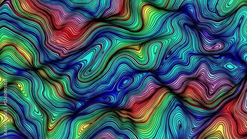 Colorful abstract wavy pattern with vibrant swirling lines, artistic design and psychedelic concept Colorful abstract wavy pattern with vibrant swirling lines, artistic design and psychedelic concept