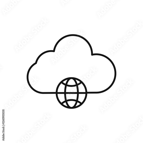 Network cloud icon. simple thin line vector icon