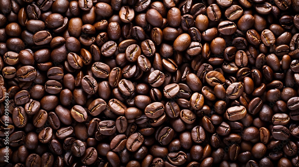Obraz premium Coffee beans on wooden background. Top view