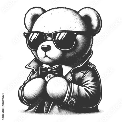 Cool Bear in Sunglasses and Suit vector