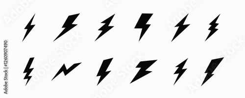 flash lightning bolt icon. Electric power symbol. Power energy sign, vector art illustration.