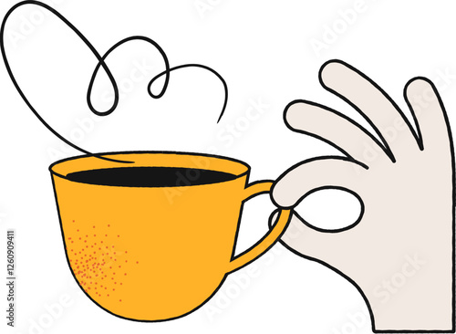 Hand with coffee cup