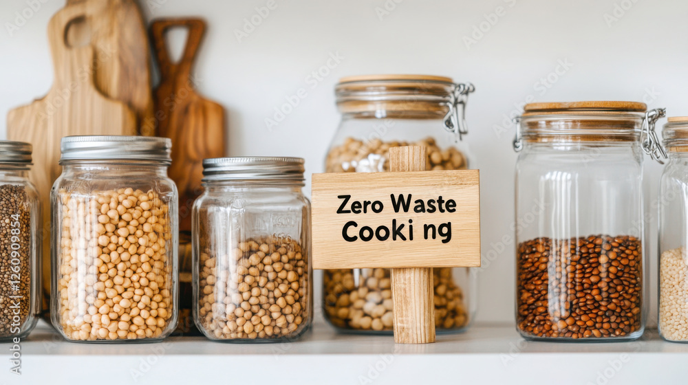 Zero waste cooking with pulses in a modern kitchen setting for eco-friendly lifestyle Zero waste cooking with pulses in a modern kitchen setting for eco-friendly lifestyle