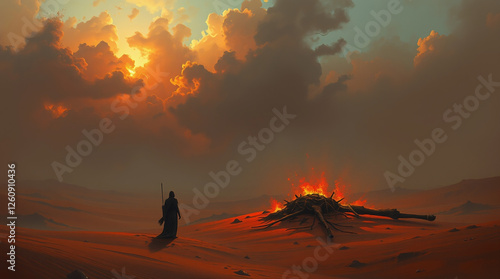 sunset in the desert